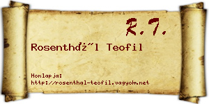 Rosenthál Teofil névjegykártya
